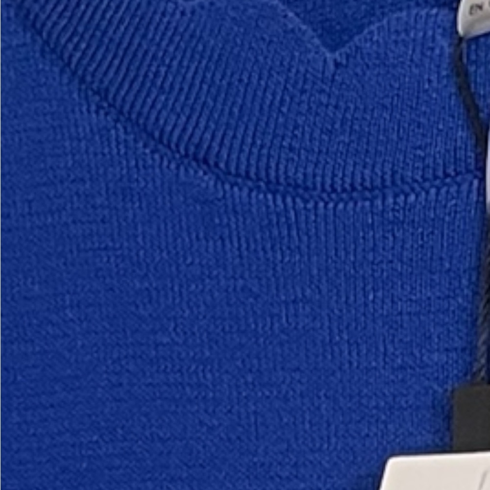 Cable & Gauge Sleeveless Scalloped Neck Stretch Knit Blouse Cobalt Blue Large - Picture 8 of 9
